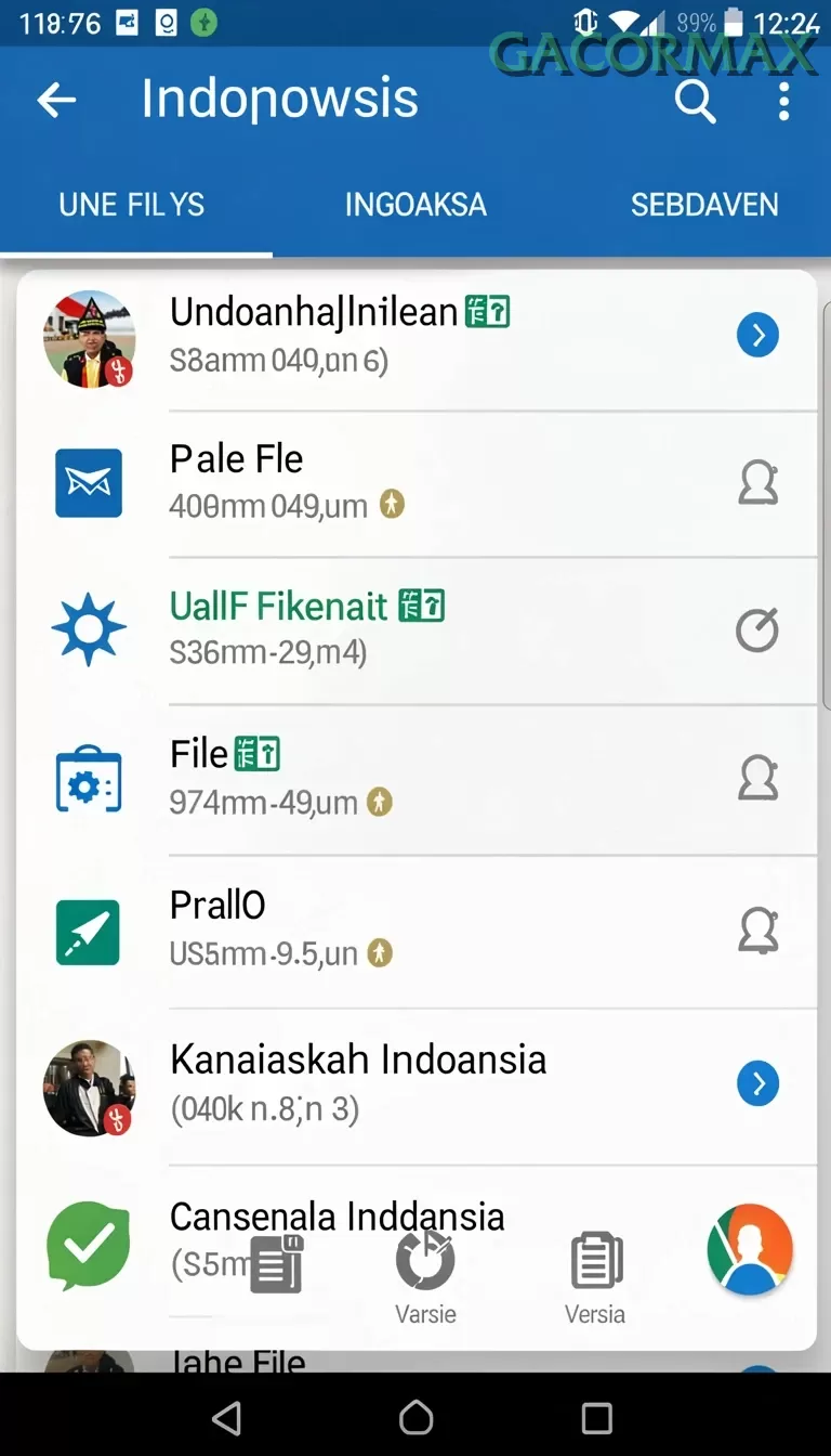 Cuplikan layar 7777W — pengaturan akun