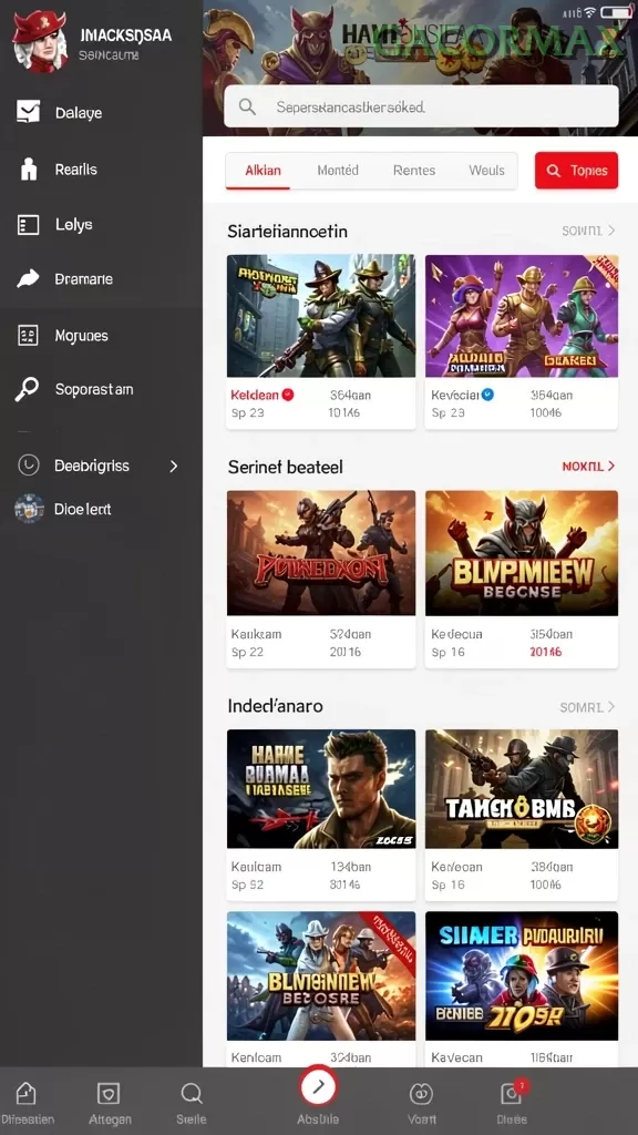 Cuplikan layar RINDUSLOT — aktivitas
