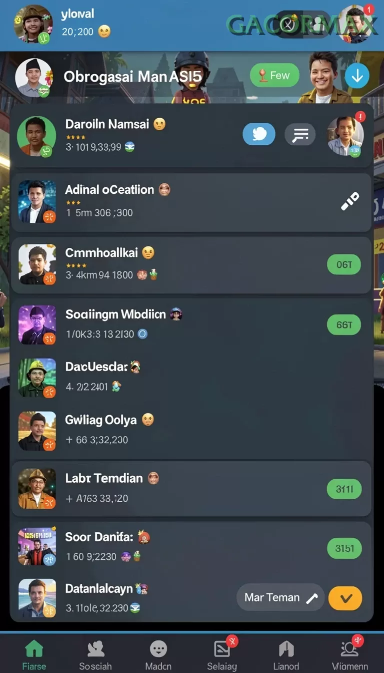 Cuplikan layar JARUM77 — aktivitas